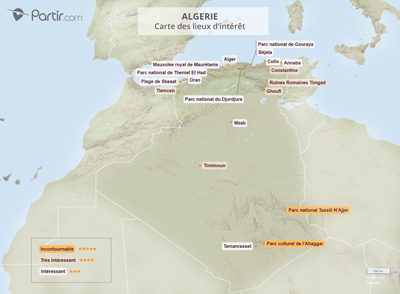 Carte touristique Algérie