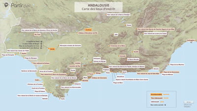 Carte touristique ANDALOUSIE