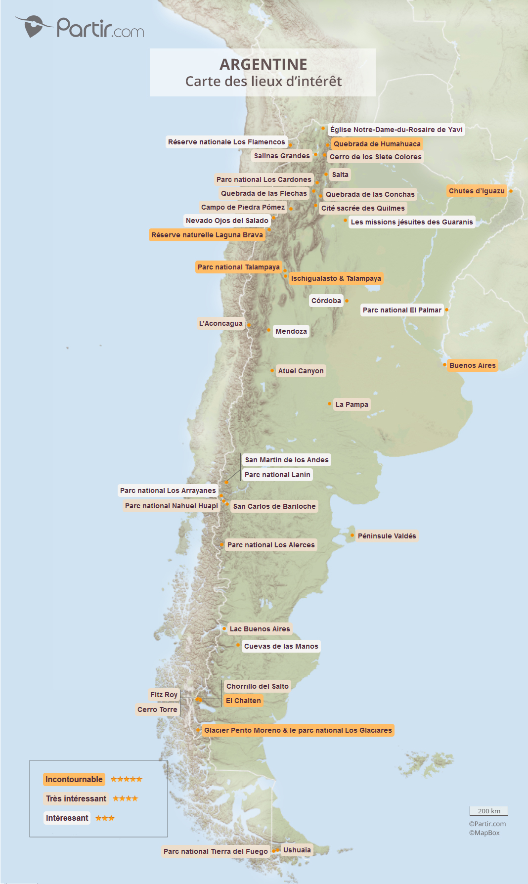 carte régions argentine