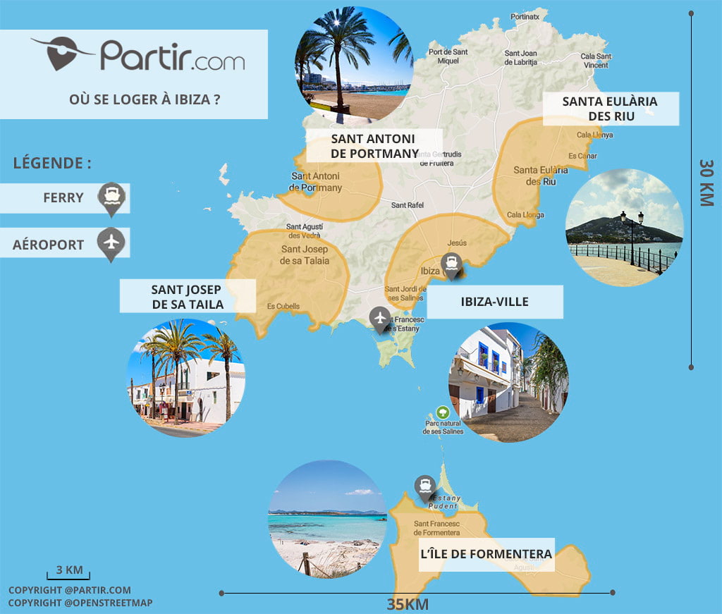 carte où se loger à Ibiza