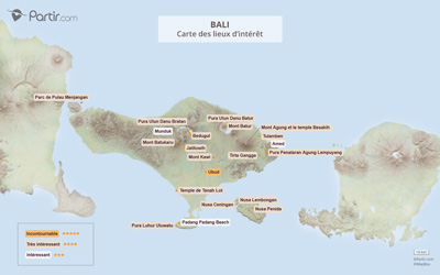 Carte touristique Bali