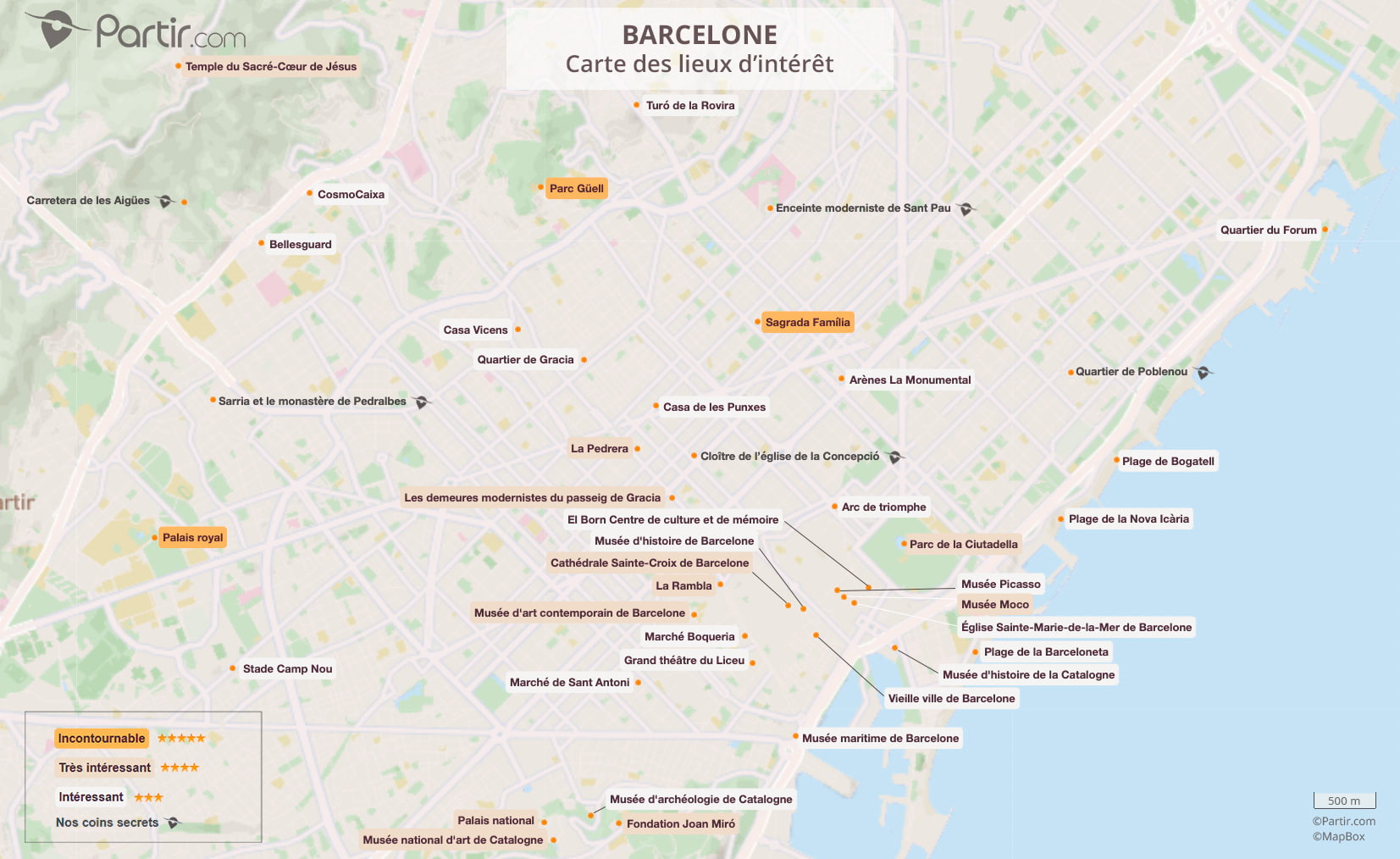 barcelone carte touristique