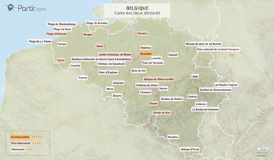 Carte touristique Belgique