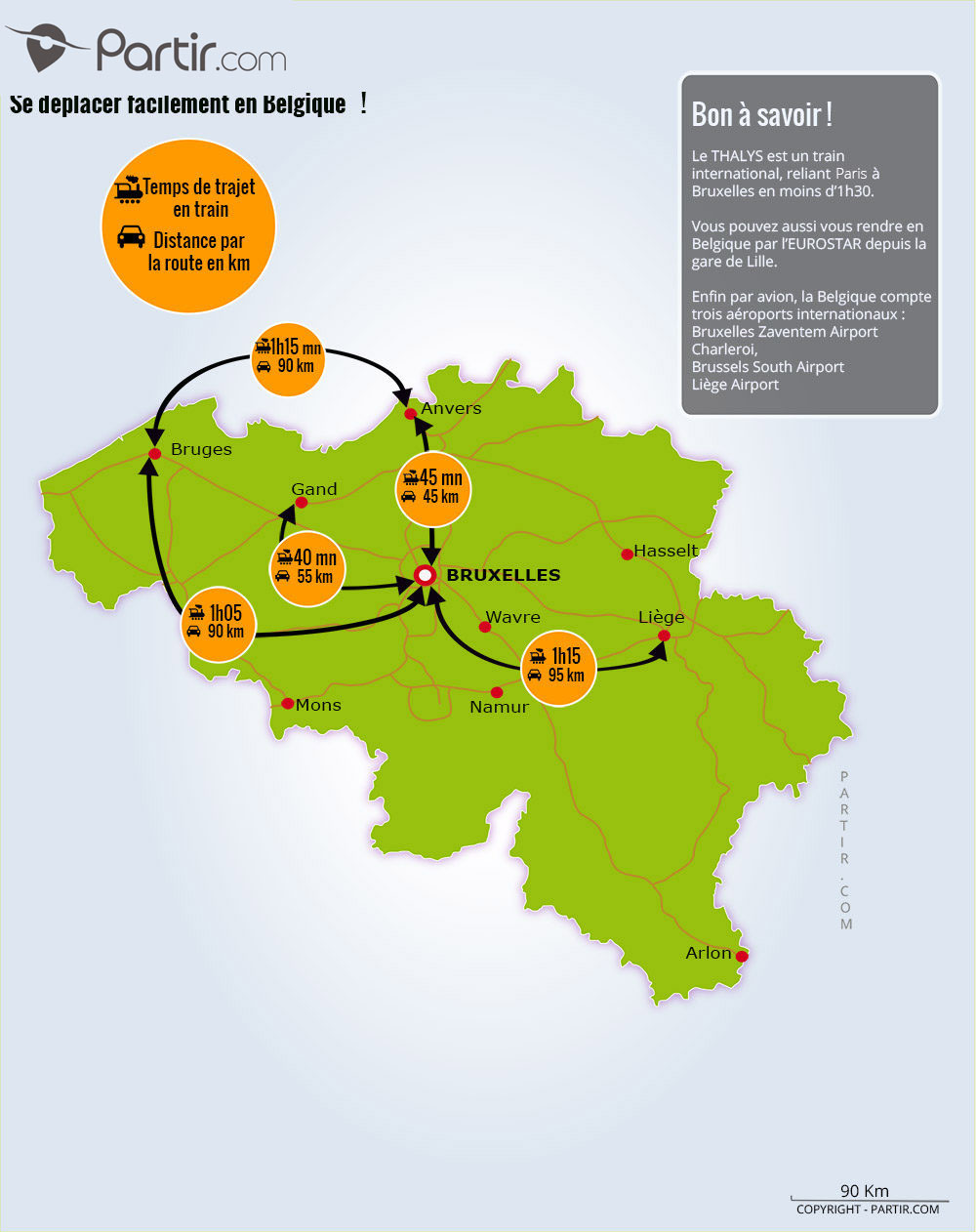 carte de belgique touristique