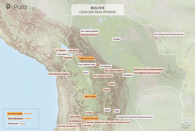 Carte touristique Bolivie