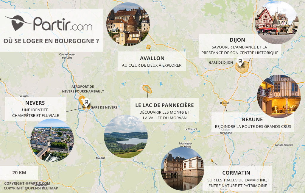 carte où se loger à Bourgogne