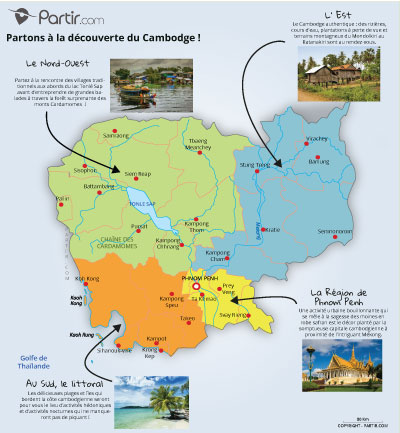 Carte des régions CAMBODGE