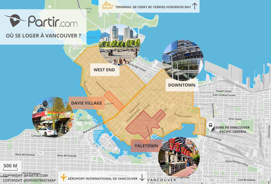 carte où se loger à Vancouver
