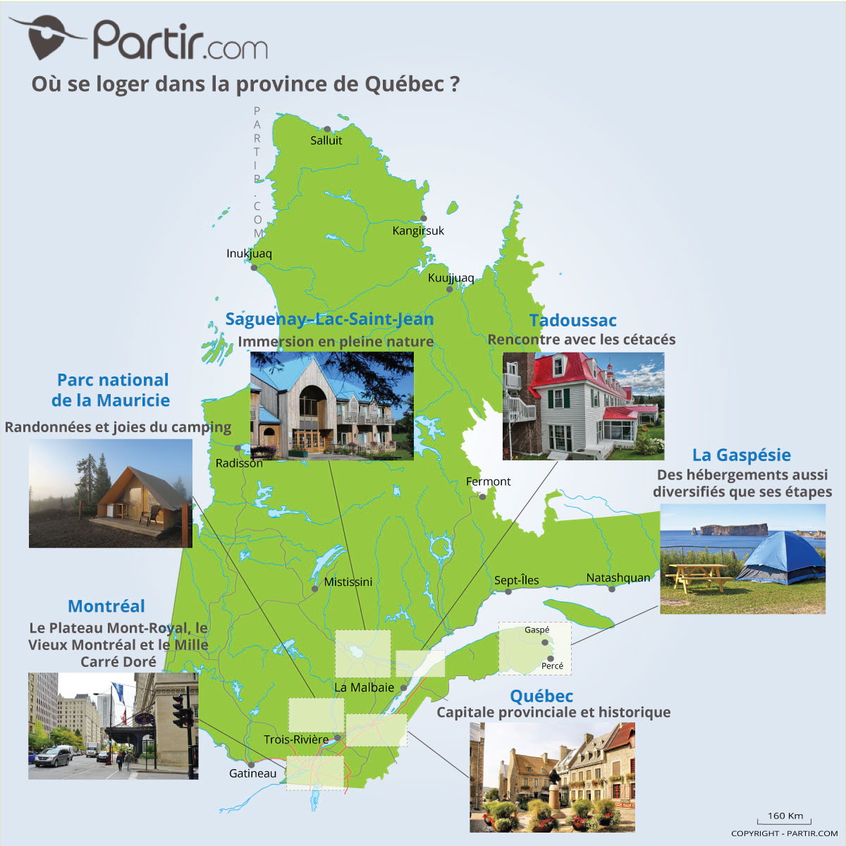 carte où se loger à Québec