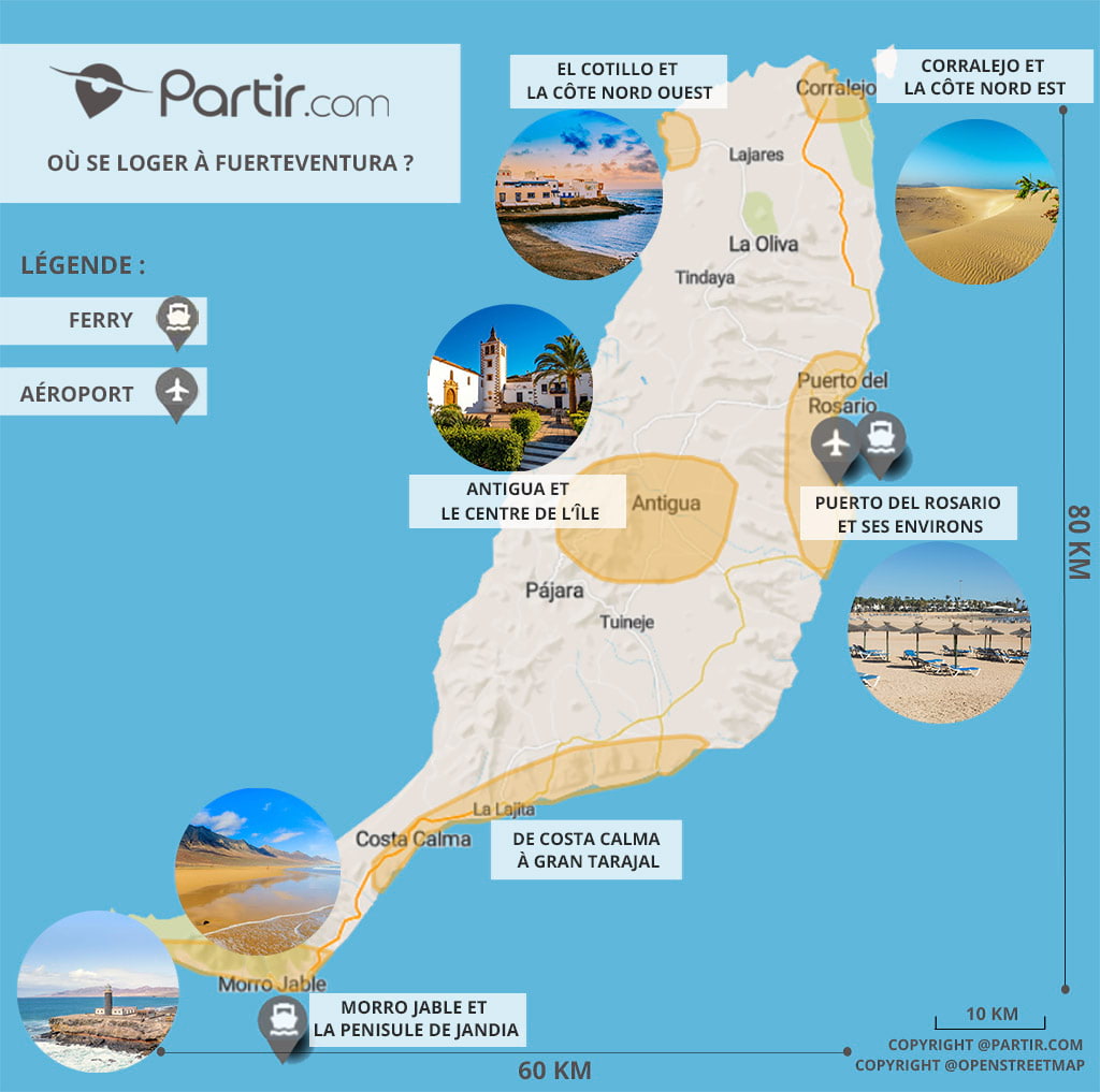carte où se loger à Fuerteventura