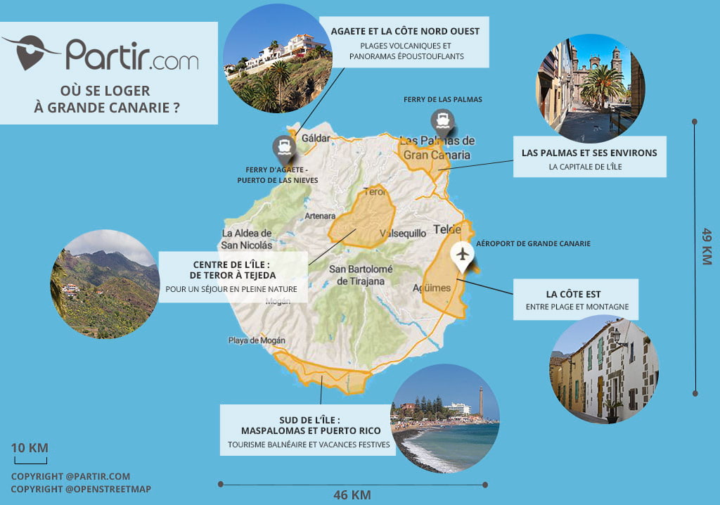 carte où se loger à Grande Canarie
