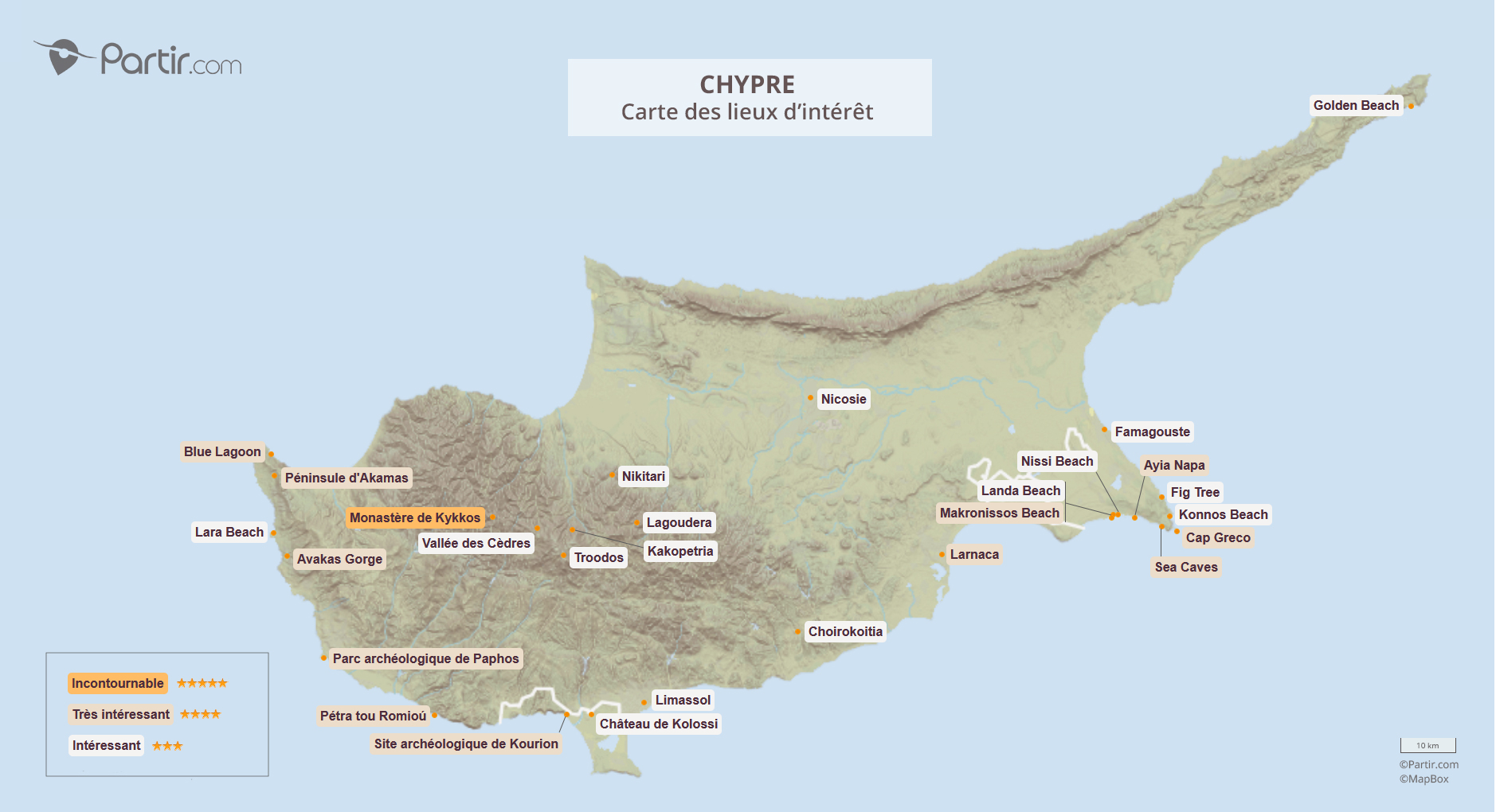 chypre carte touristique