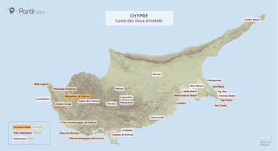 Carte touristique Chypre