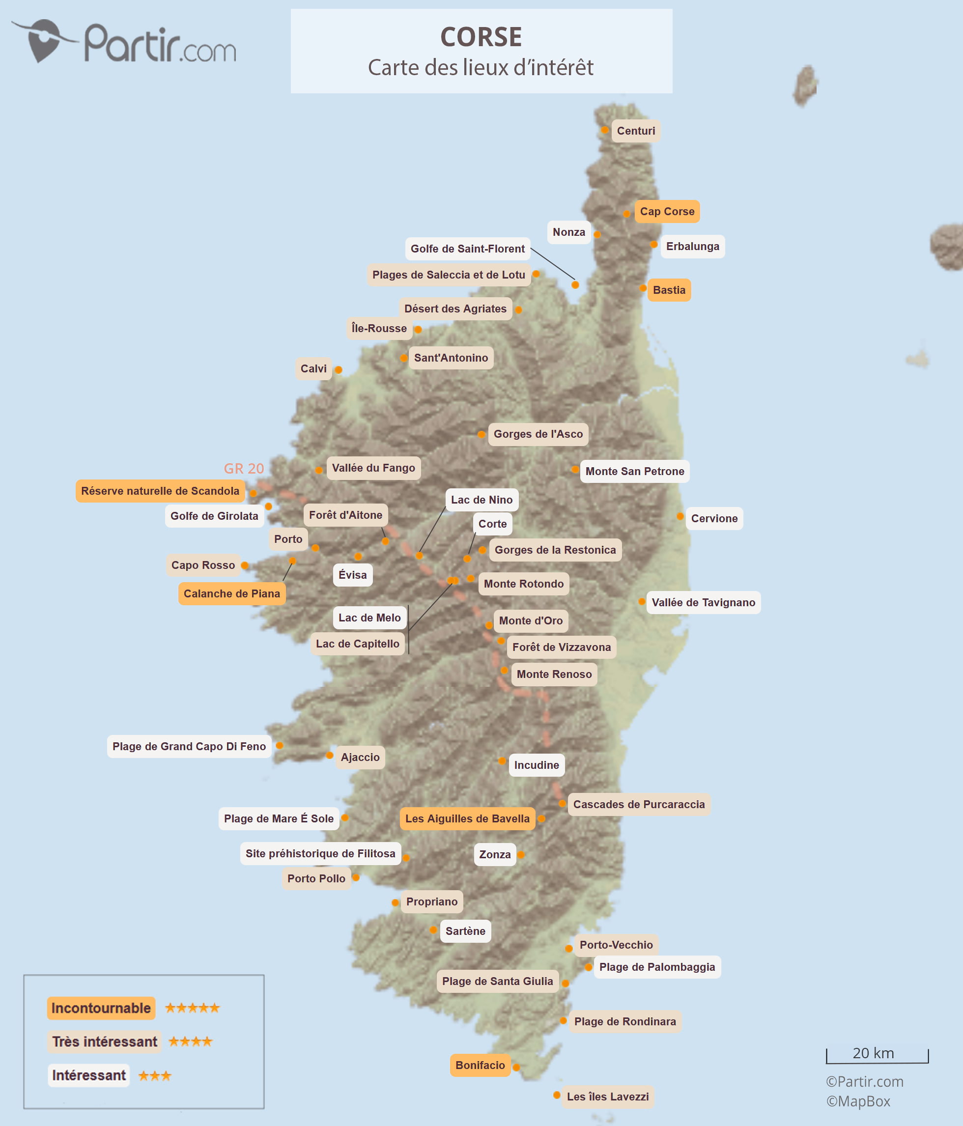 carte de corse touristique