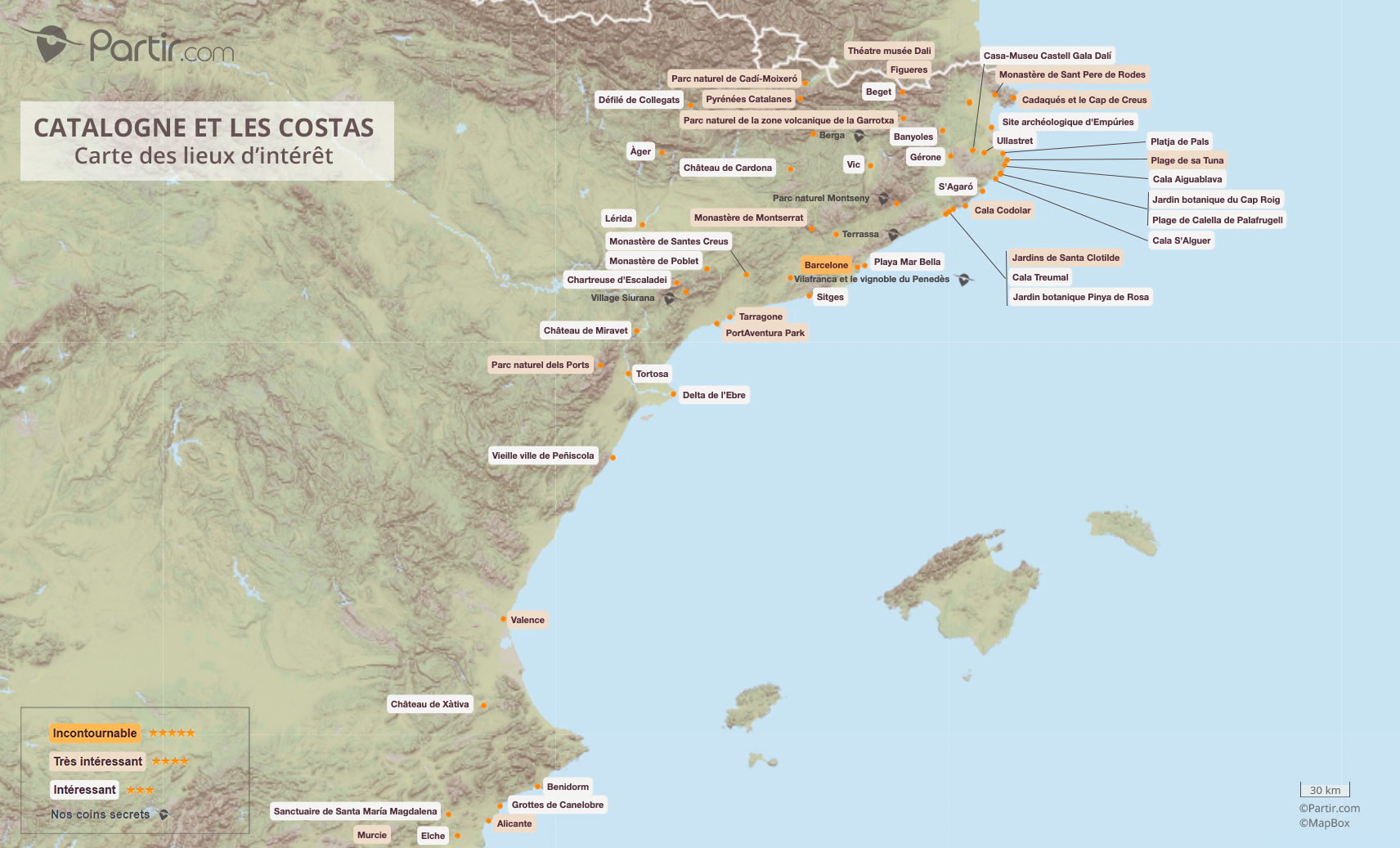 carte cote espagnole