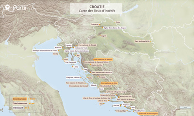 Carte touristique Croatie