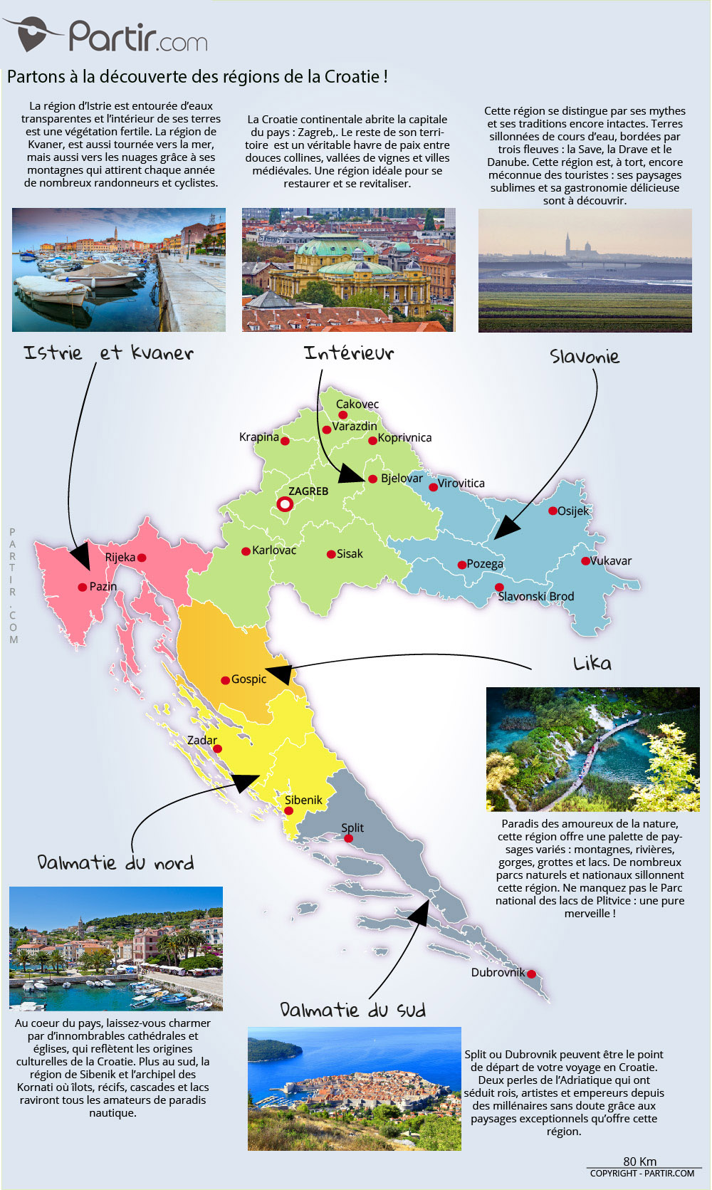 carte de la croatie et ses îles