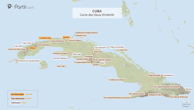 voyage cuba recommandation Carte touristique Cuba