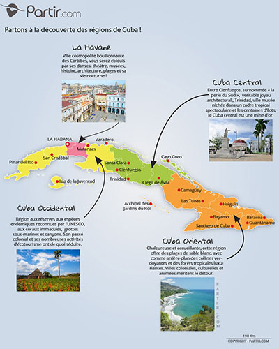 Carte des régions CUBA