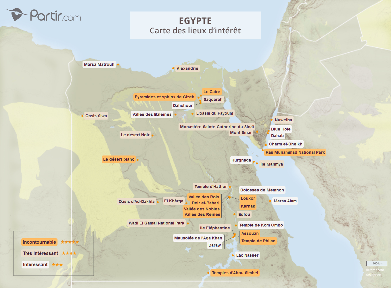 egypte carte touristique