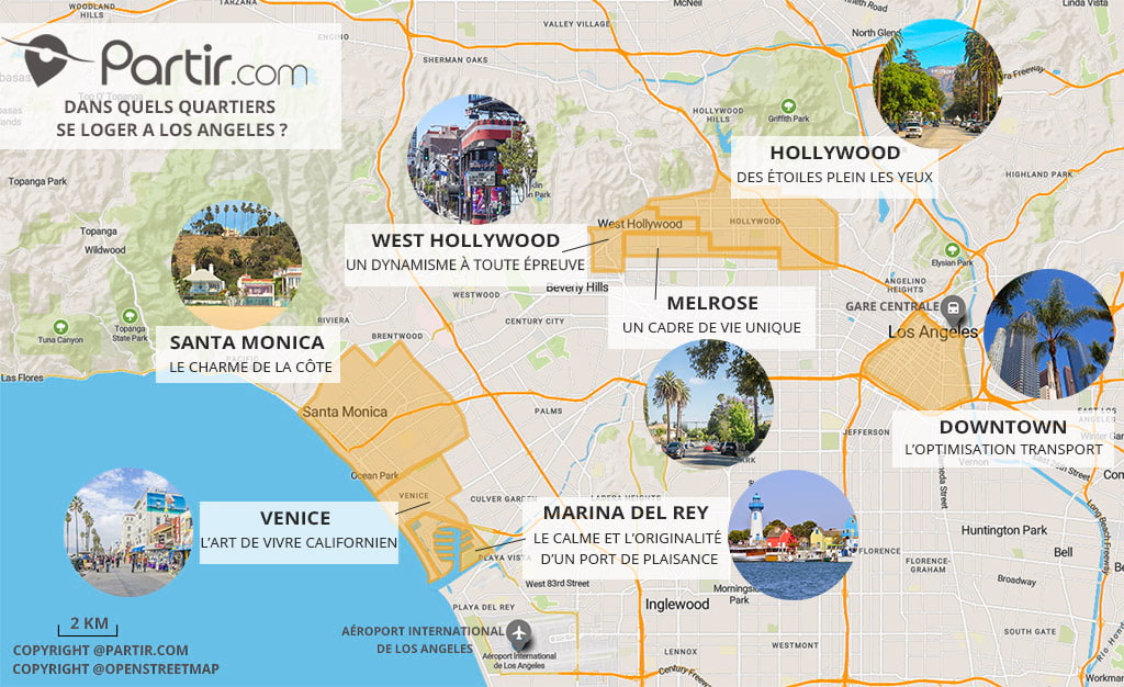 carte où se loger à Los Angeles
