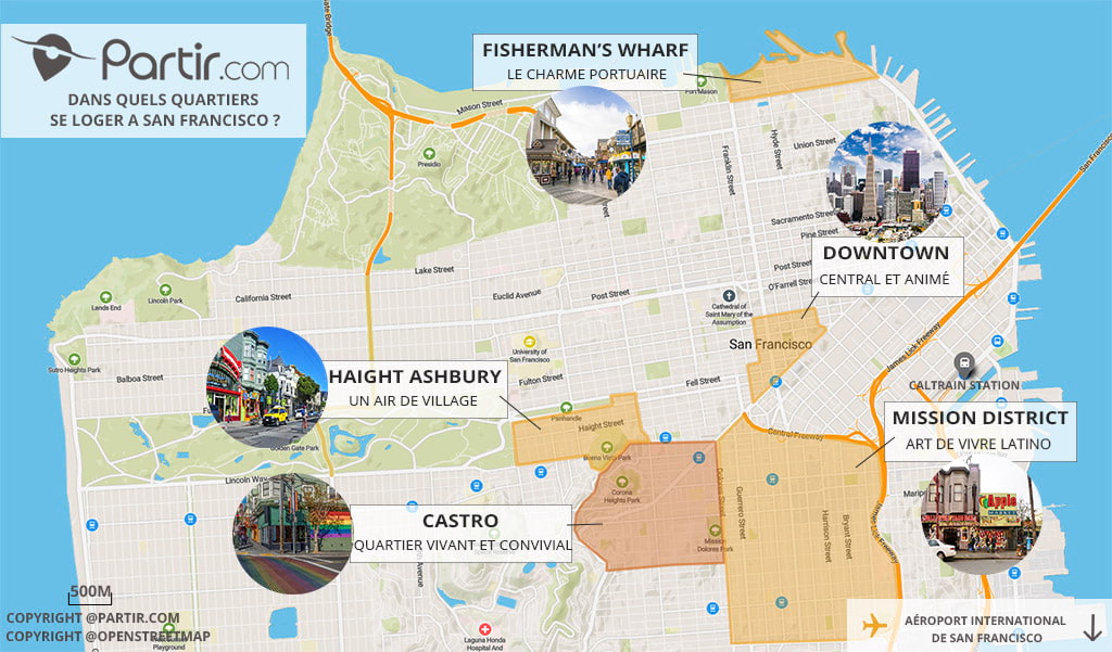 carte où se loger à San Francisco
