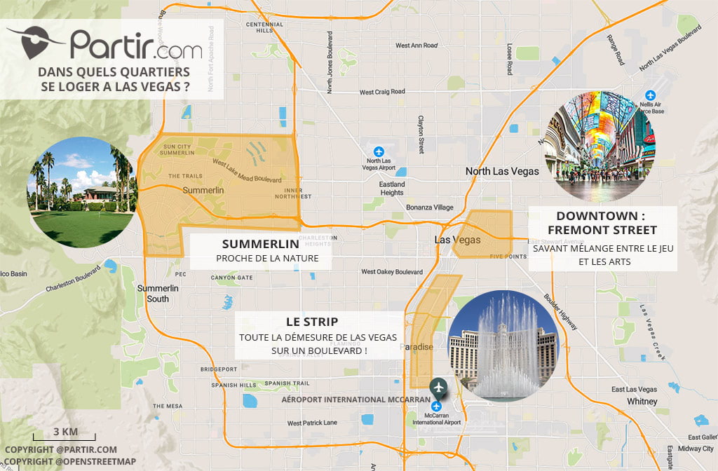 carte où se loger à Las Vegas