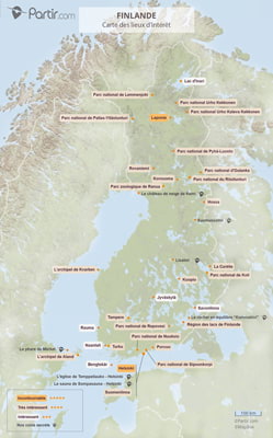 Carte touristique Finlande