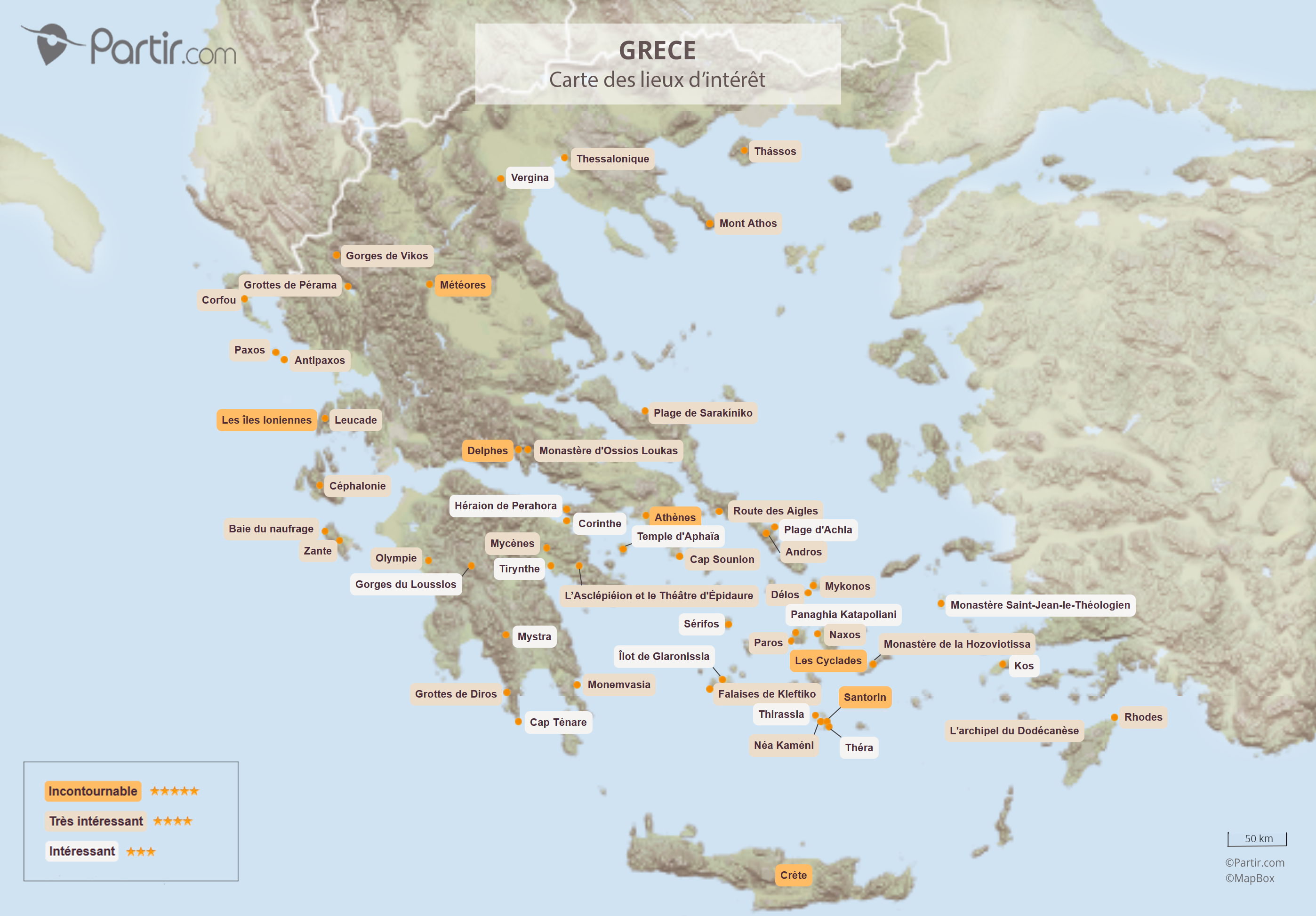 carte détaillée de la grèce