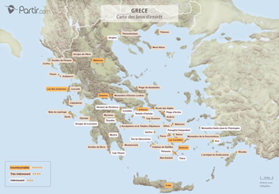 Carte touristique Grèce