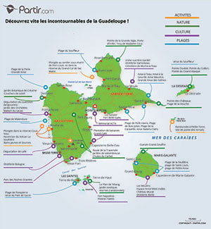 Carte Touristique Plongee De La Guadeloupe