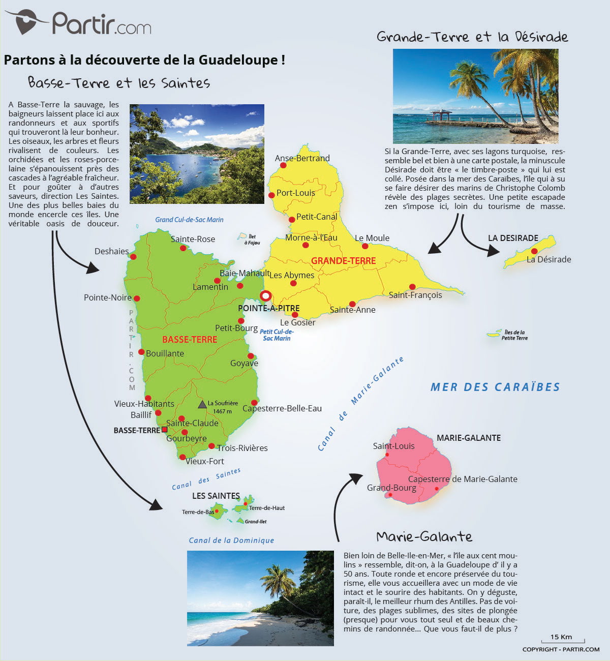 Carte Touristique Plongee De La Guadeloupe