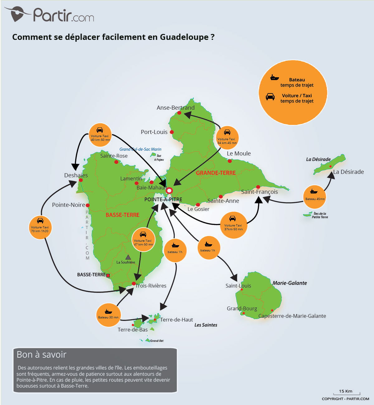 carte touristique de guadeloupe