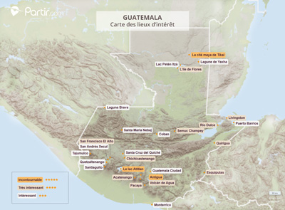 Carte touristique Guatemala