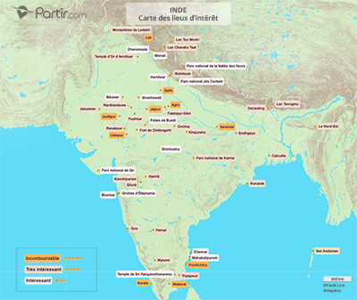 Carte touristique Inde