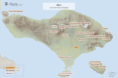 Carte des incontournables Bali
