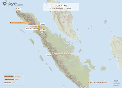 Carte des incontournables Sumatra