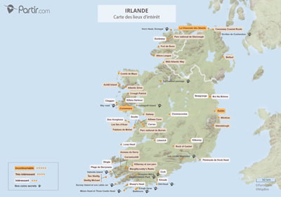 Carte touristique Irlande