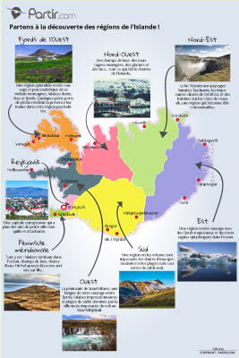 Carte des régions ISLANDE