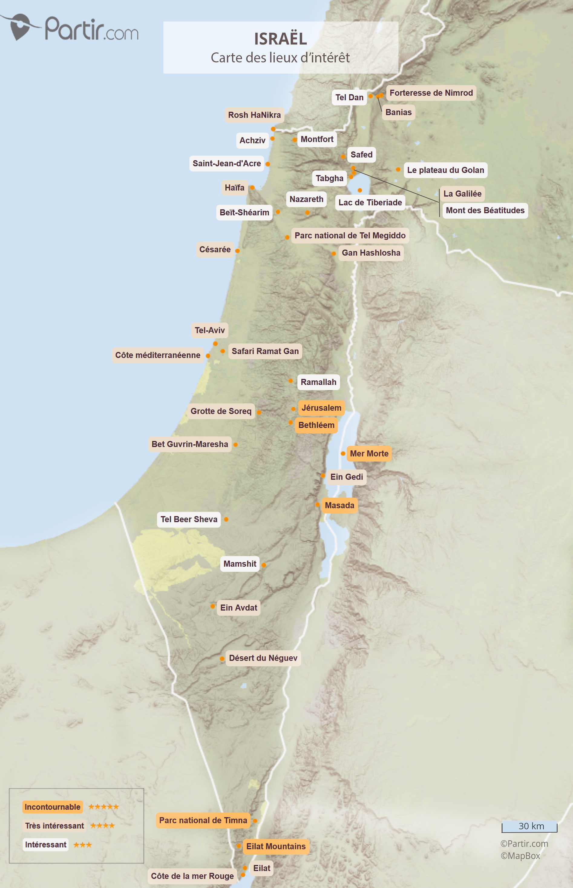 israel carte touristique