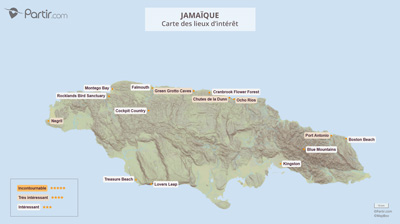 Carte touristique Jamaïque