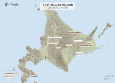 Carte des incontournables Hokkaido