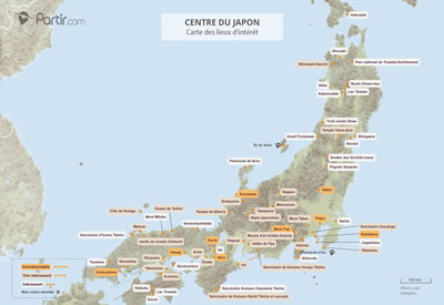 Carte touristique Japon