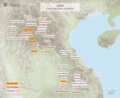 Carte touristique Laos