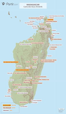 Carte touristique Madagascar