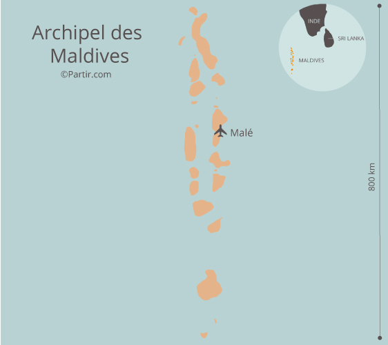 Carte de l'archipel des Maldives
