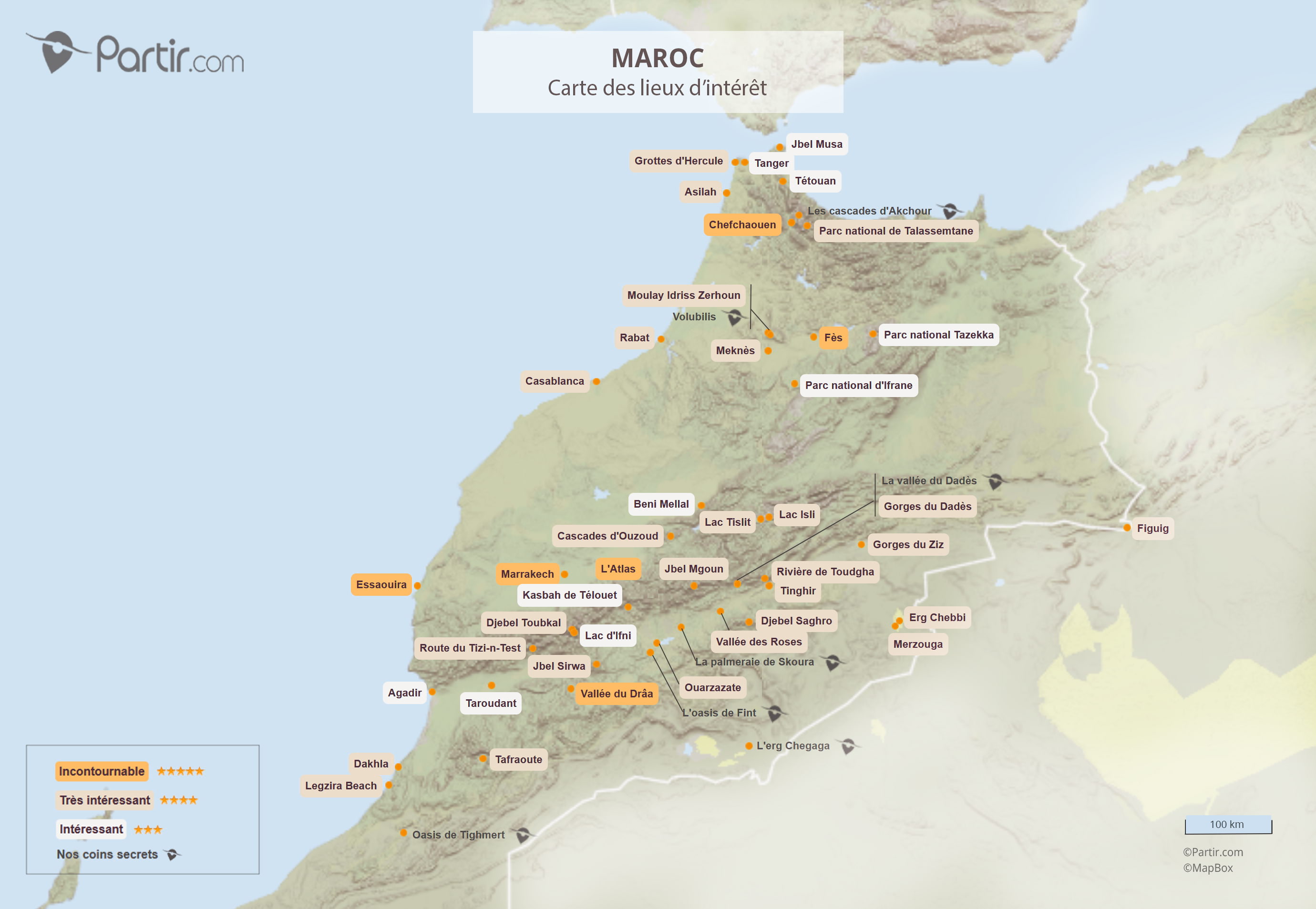 maroc carte touristique