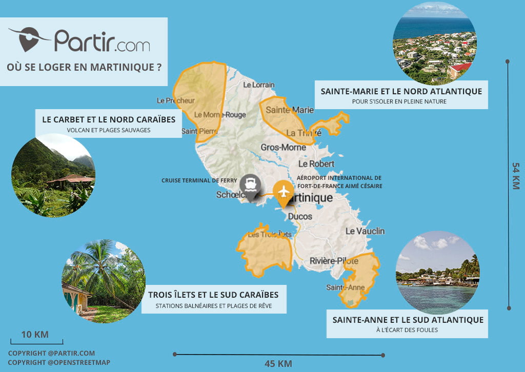 carte attraits martinique