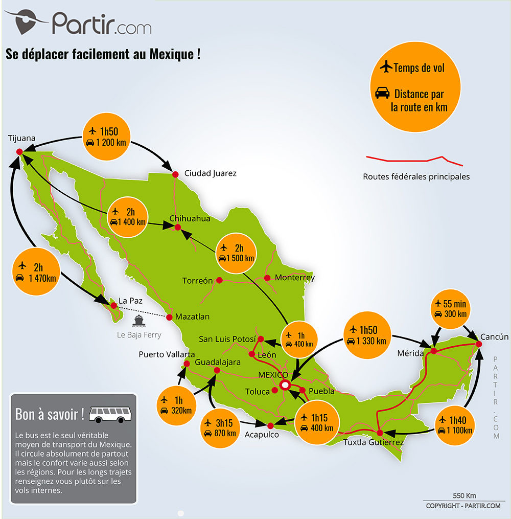 mexico carte touristique