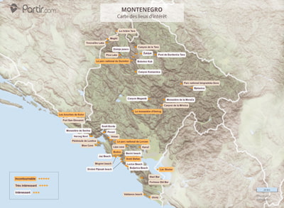 Carte touristique Monténégro
